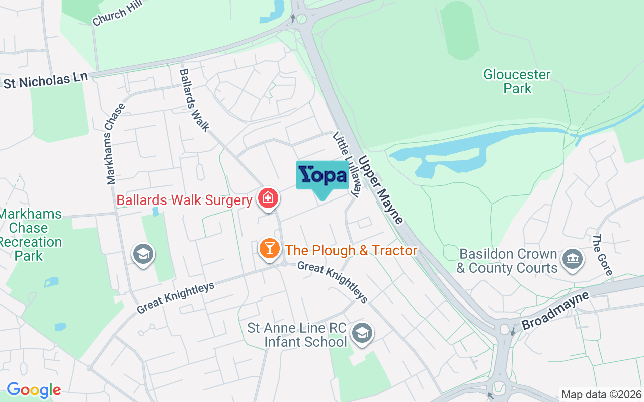 Map showing the location of SS15 5HU