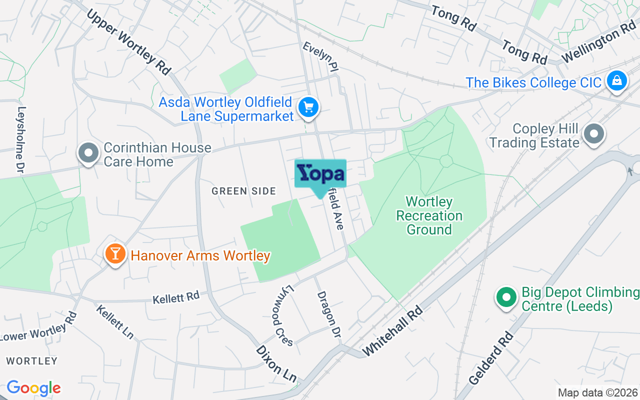 Map showing the location of LS12 4BX