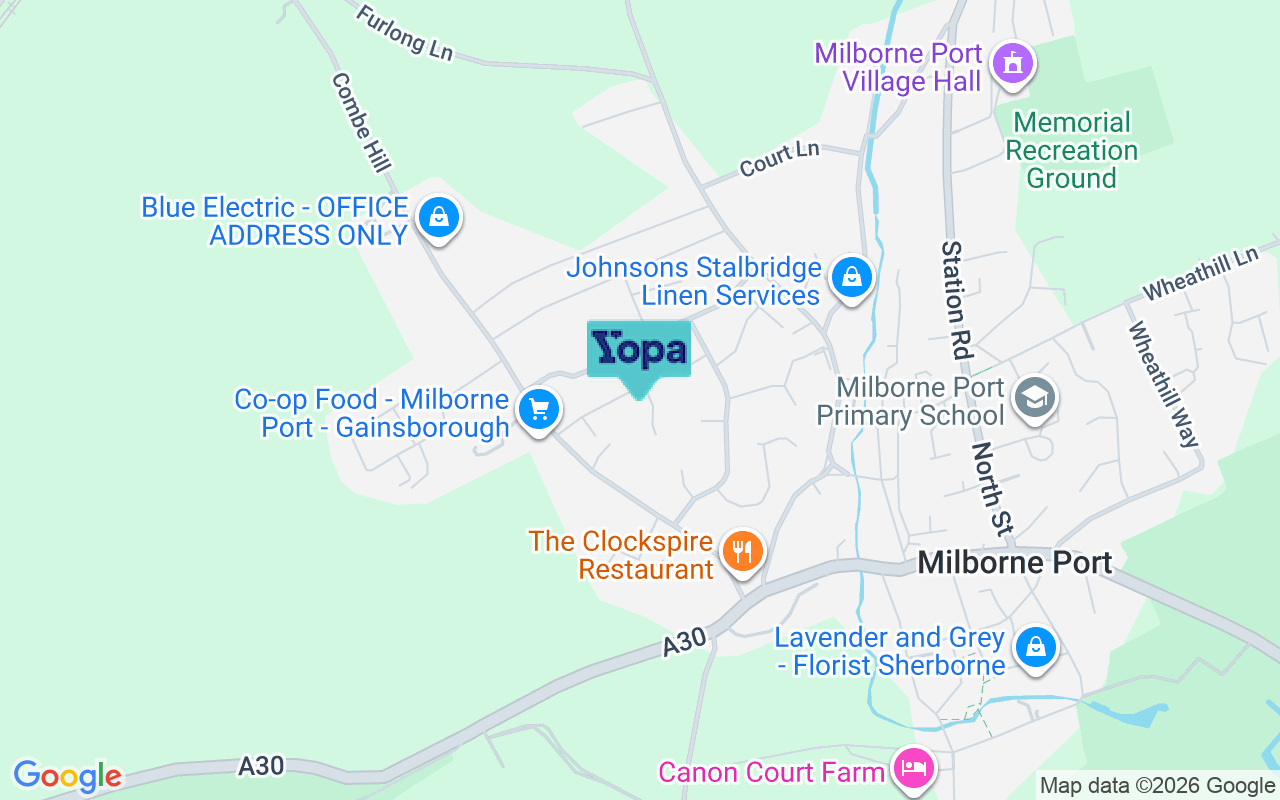 Map showing the location of DT9 5BX