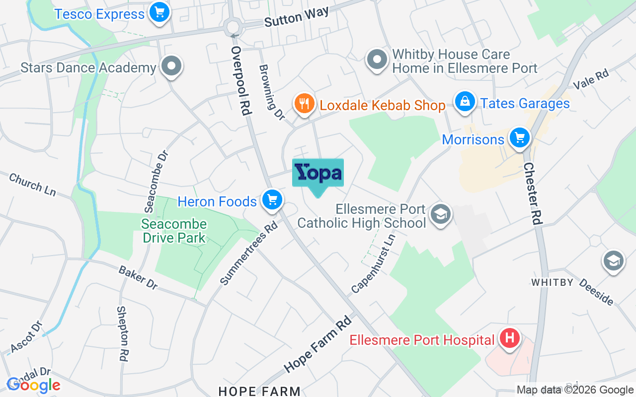 Map showing the location of CH65 7AU