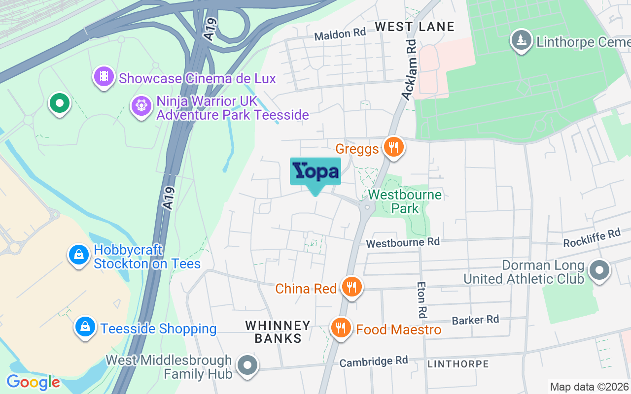 Map showing the location of TS5 4GE