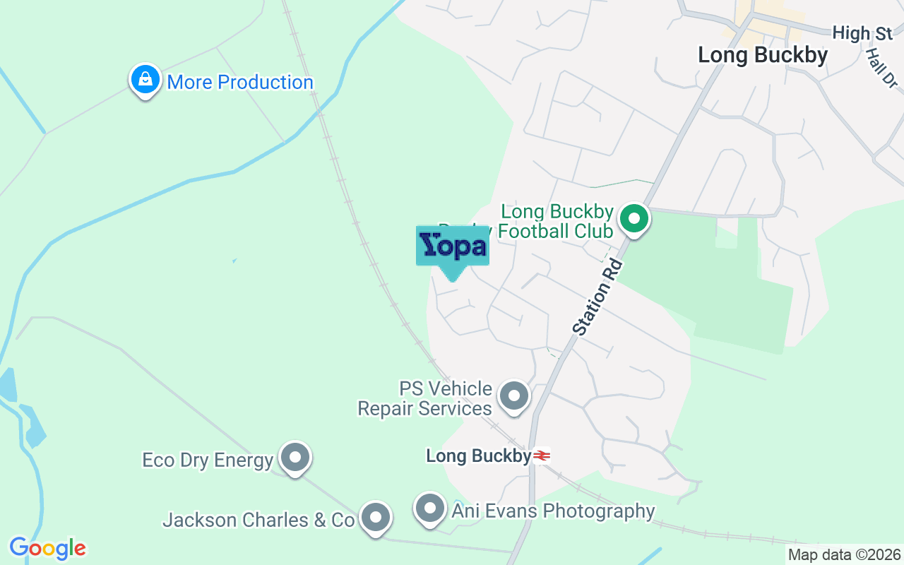 Map showing the location of NN6 7WE