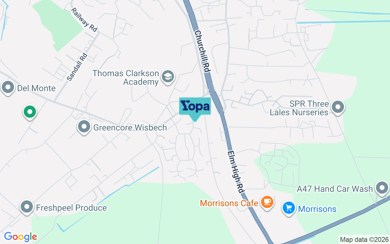 Map showing the location of PE13 2TS