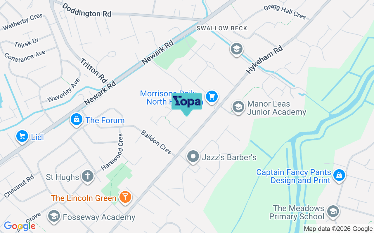 Map showing the location of LN6 8BN