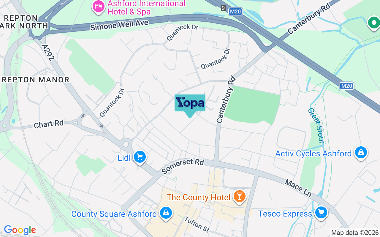 Map showing the location of TN24 8NW