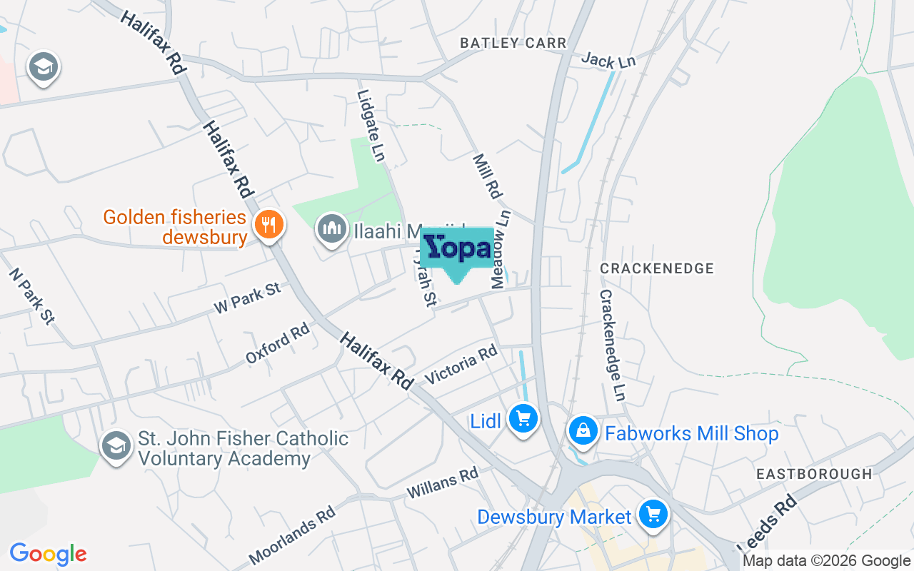 Map showing the location of WF13 2AN
