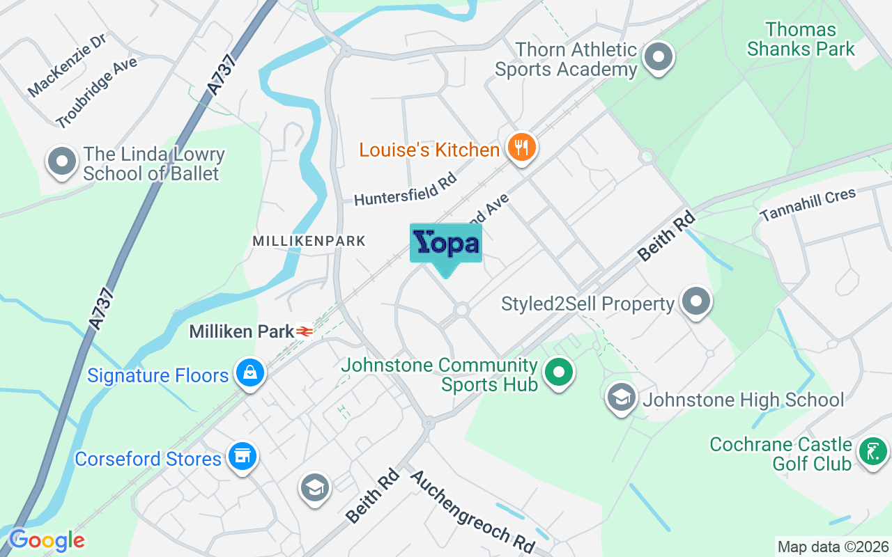 Map showing the location of PA5 0LS