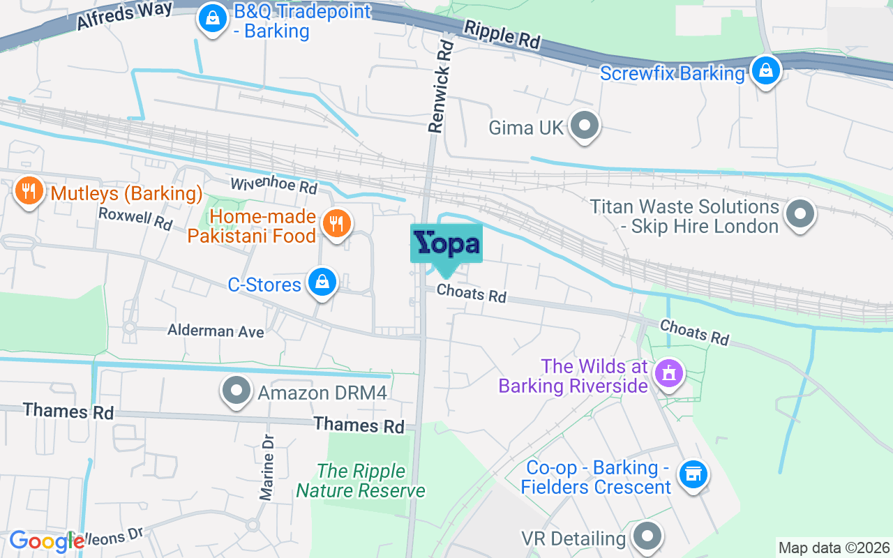 Map showing the location of IG11 0XZ
