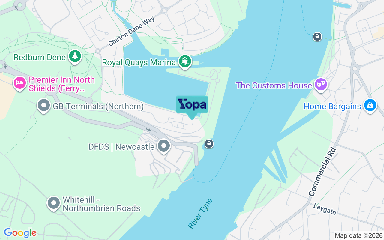 Map showing the location of NE29 6DP