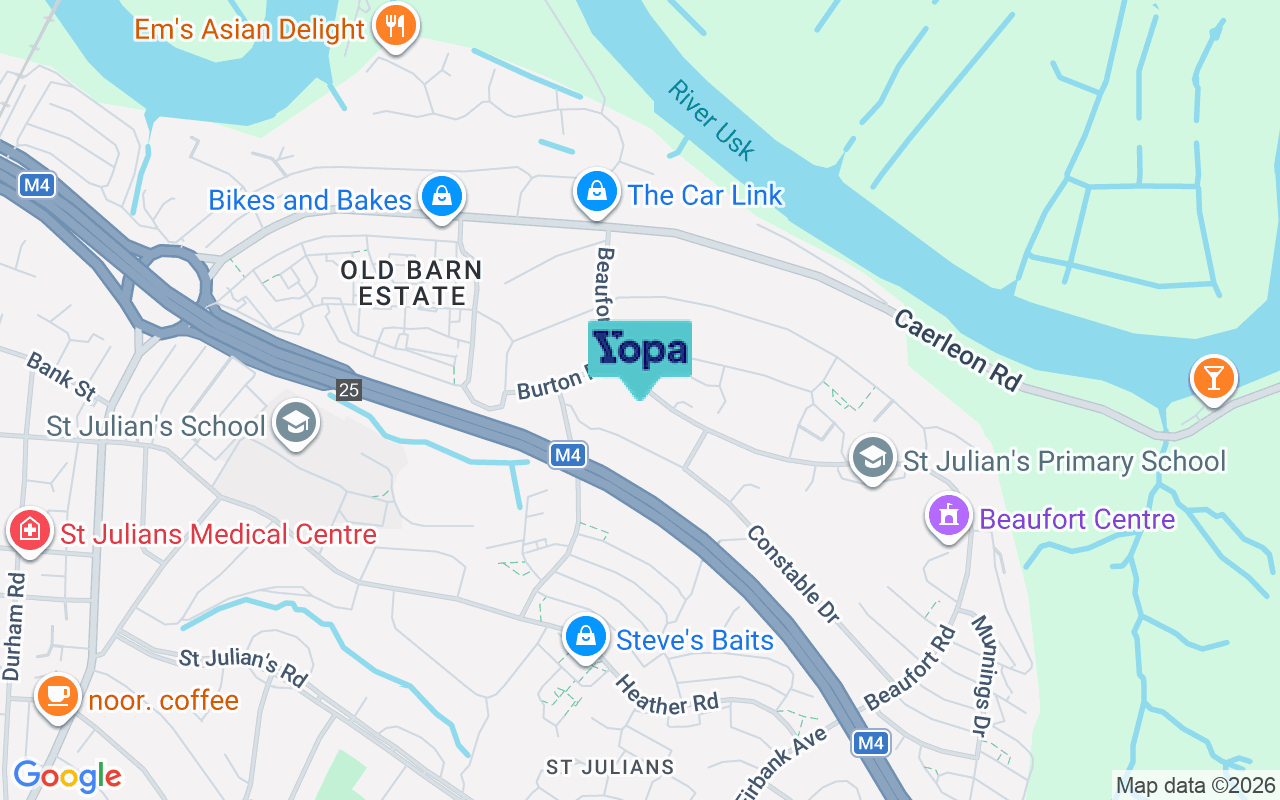 Map showing the location of NP19 7NG