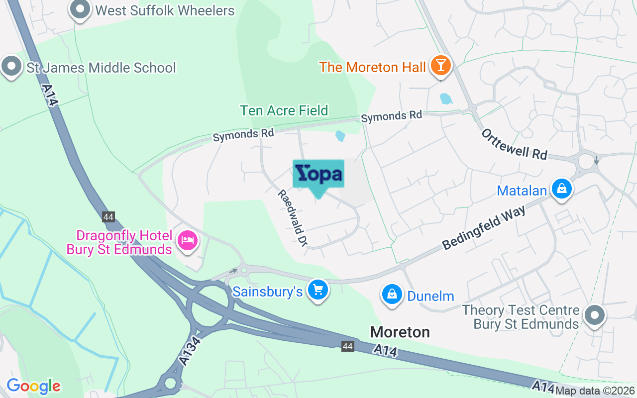 Map showing the location of IP32 7DJ