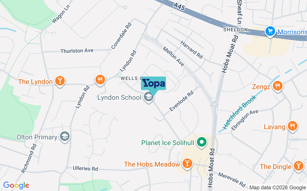 Map showing the location of B92 8EJ