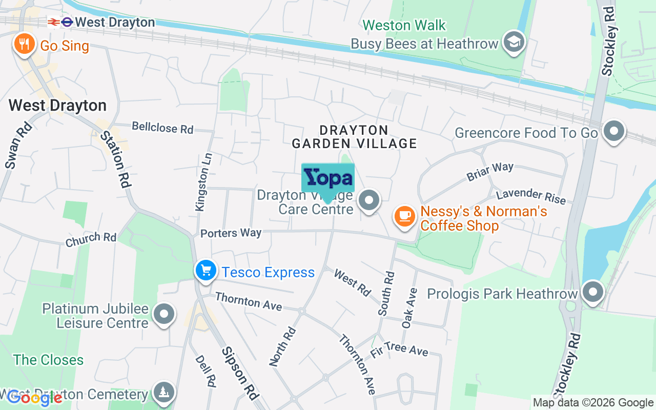 Map showing the location of UB7 9FQ