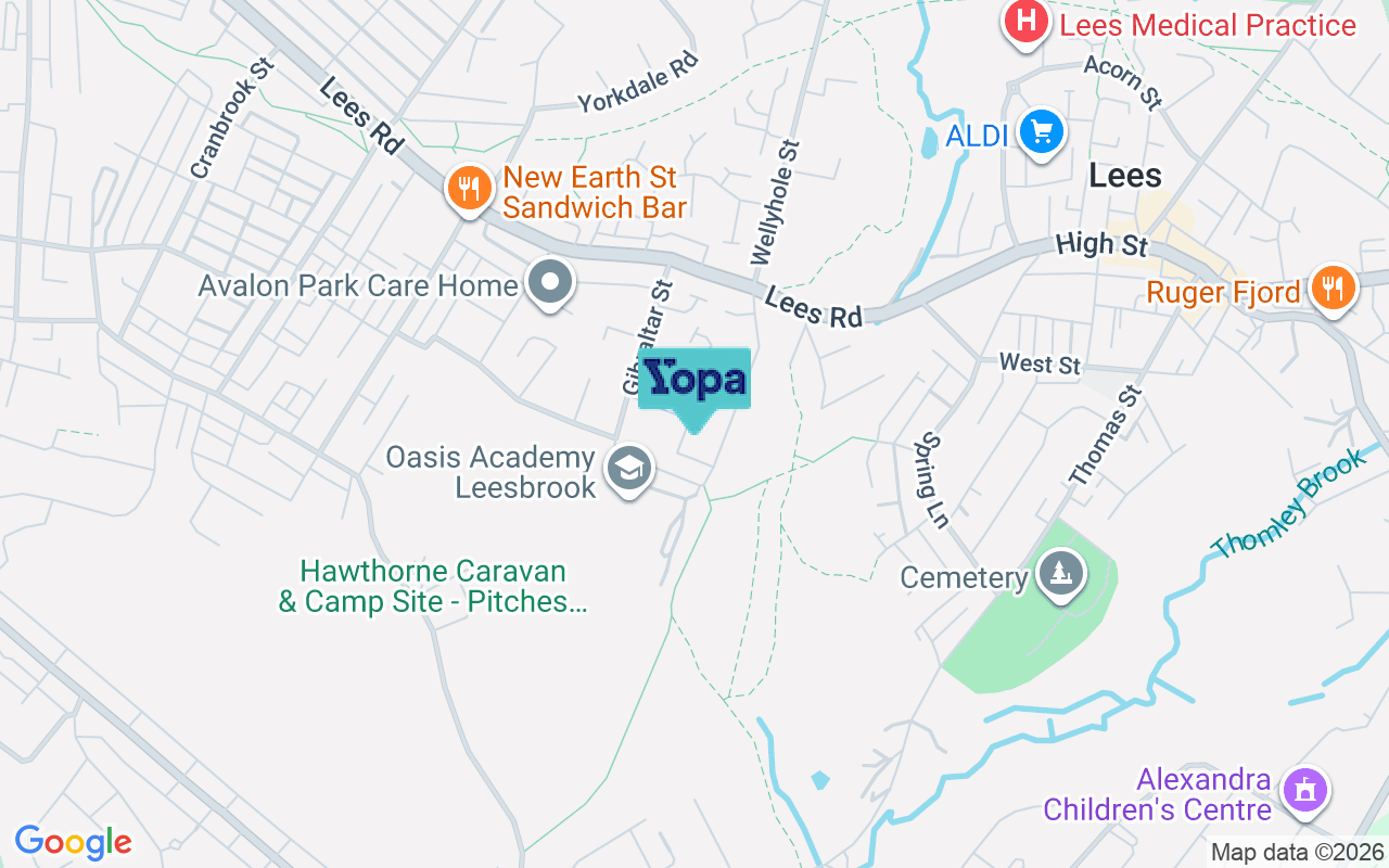Map showing the location of OL4 5JA