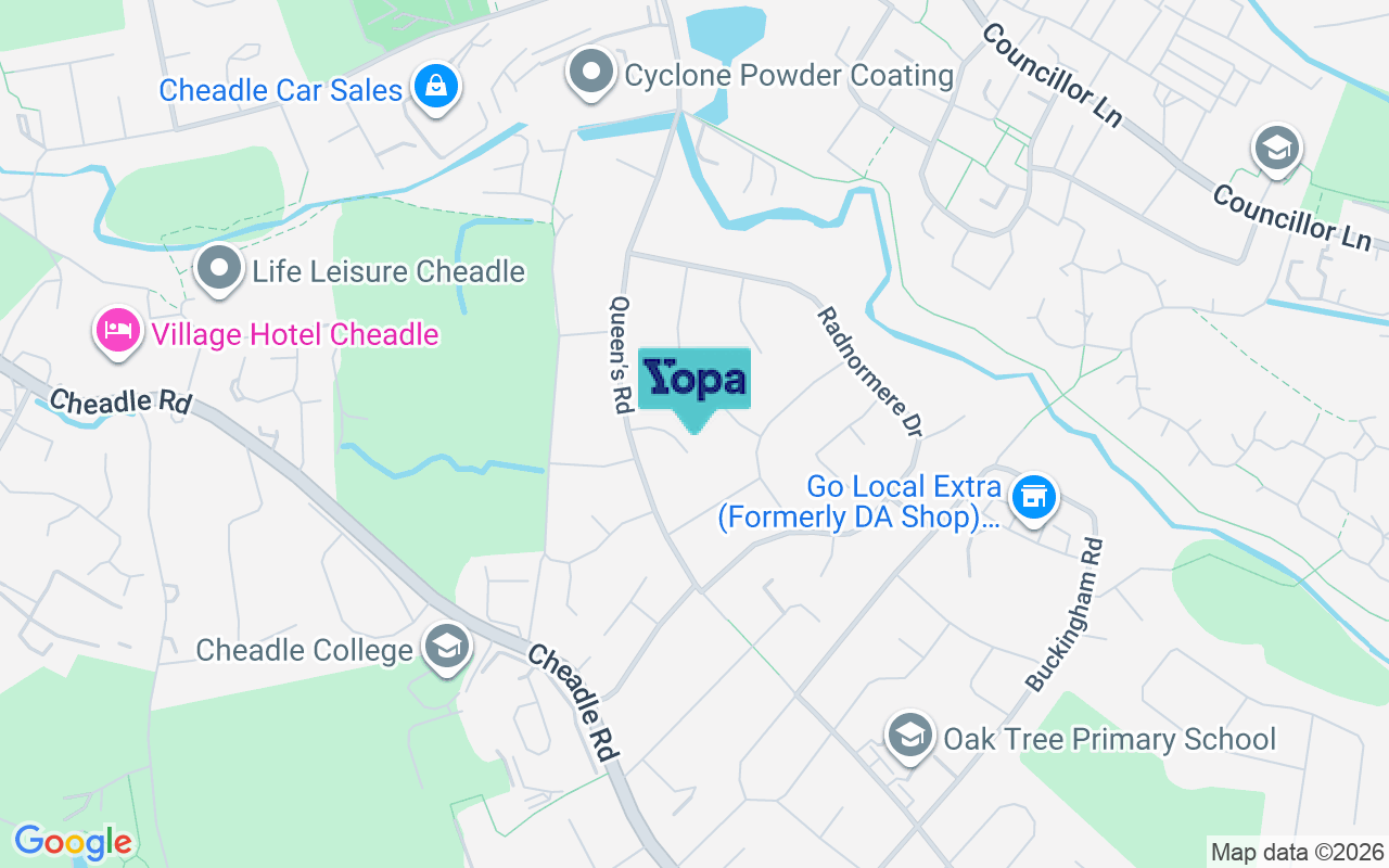 Map showing the location of SK8 5HU