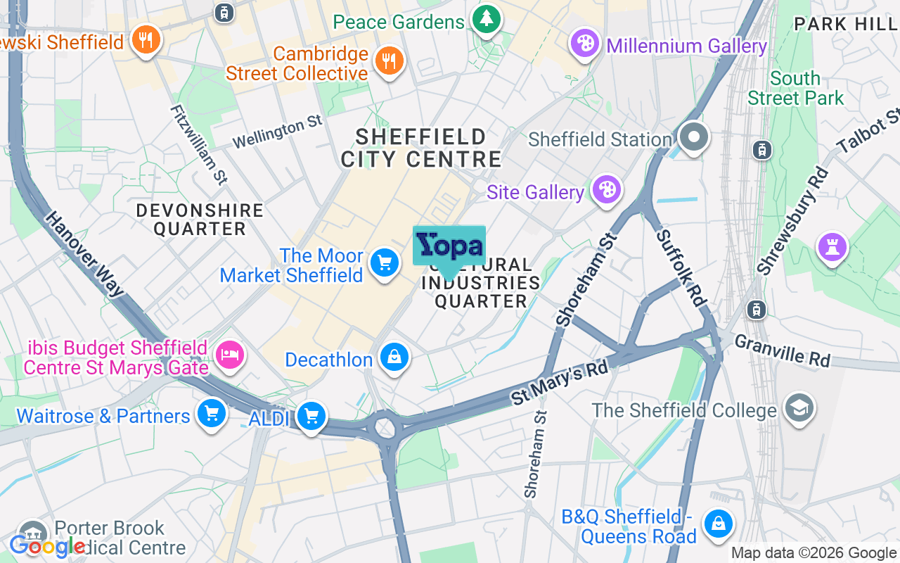 Map showing the location of S1 4WH