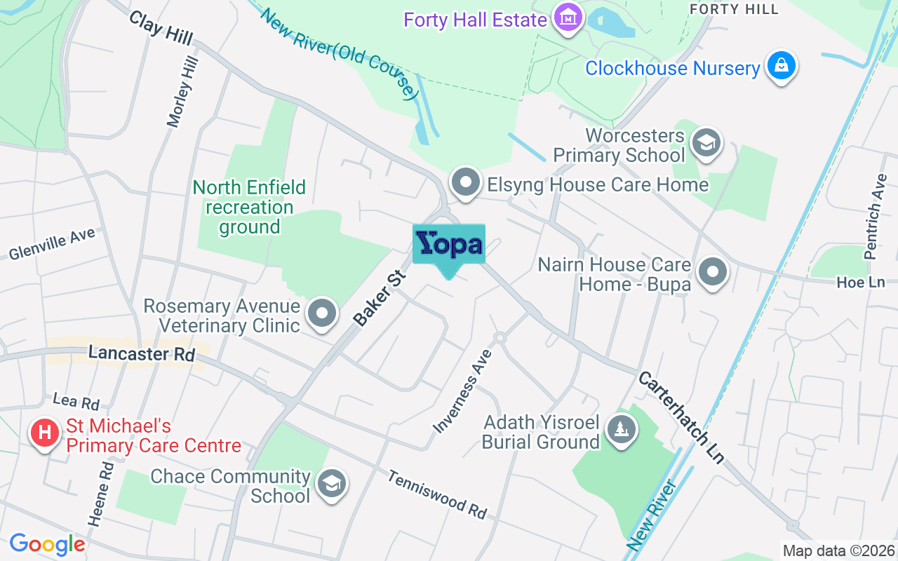 Map showing the location of EN1 3RB