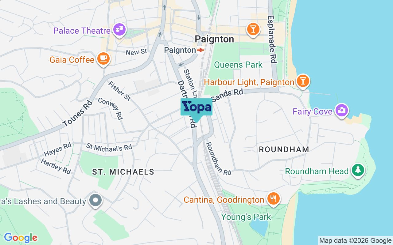 Map showing the location of TQ4 5AF