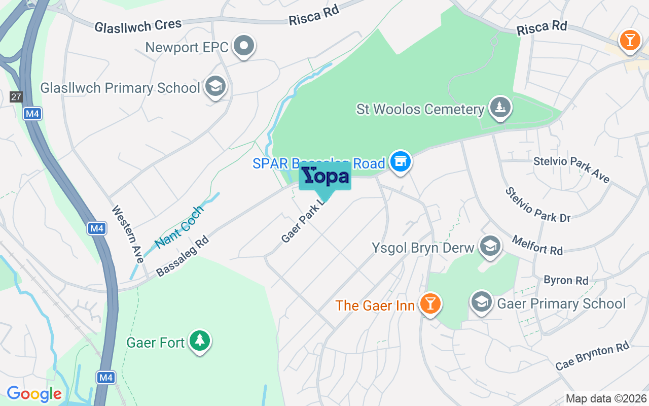Map showing the location of NP20 3ND
