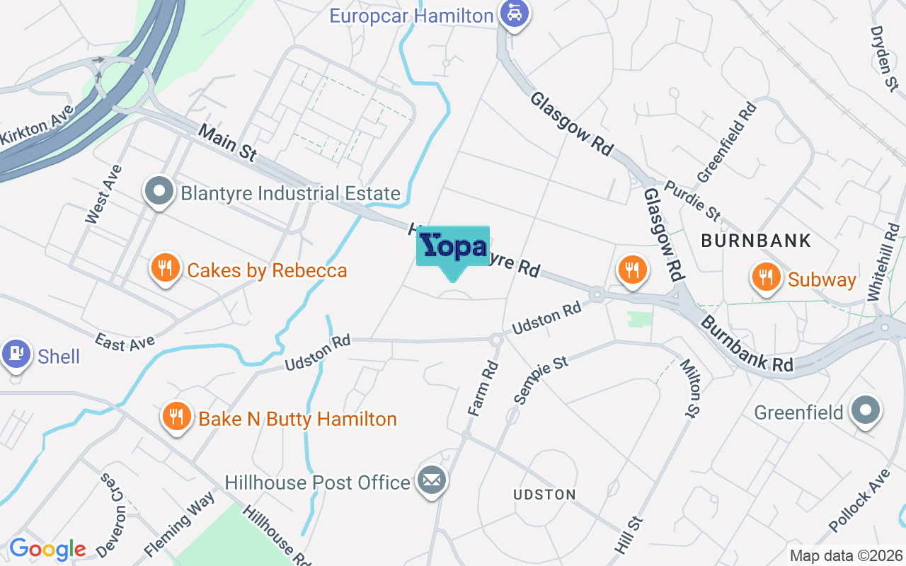 Map showing the location of ML3 9JA