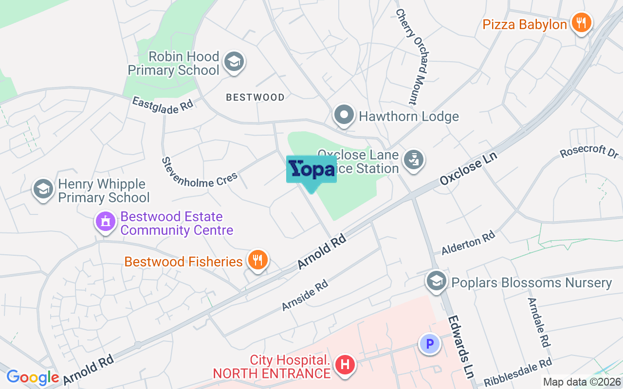 Map showing the location of NG5 5JF