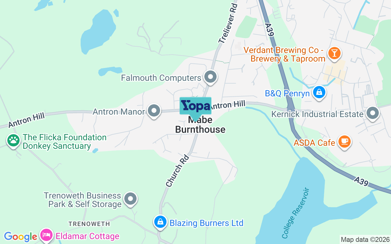 Map showing the location of TR10 9HL