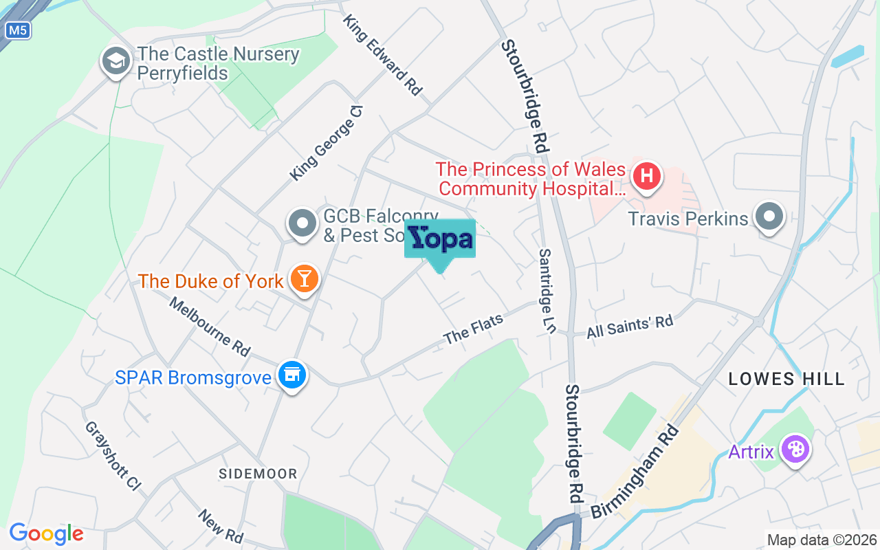 Map showing the location of B61 8NB