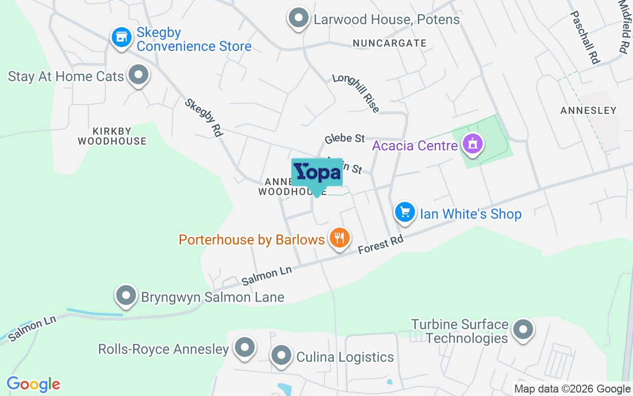Map showing the location of NG17 9JL