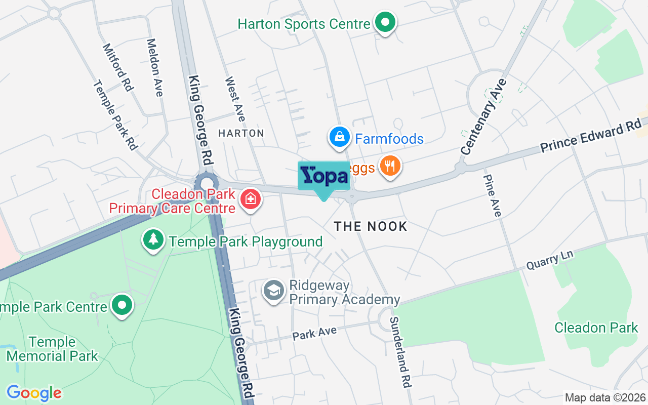 Map showing the location of NE34 8QA