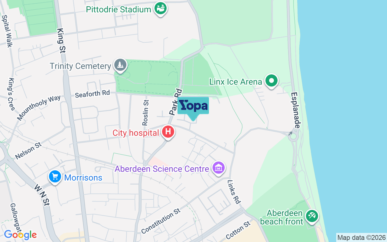 Map showing the location of AB24 5NG