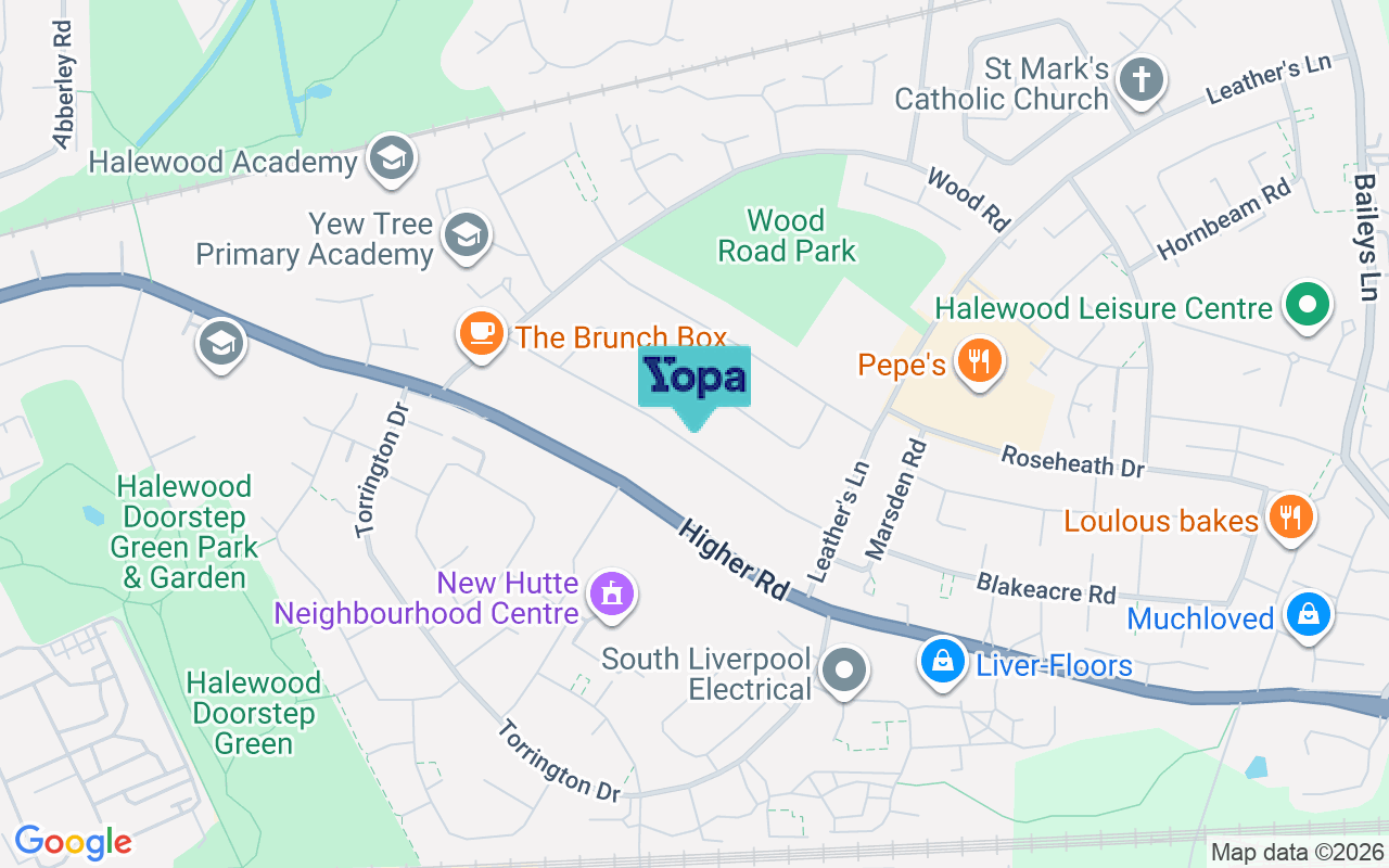 Map showing the location of L26 1XE