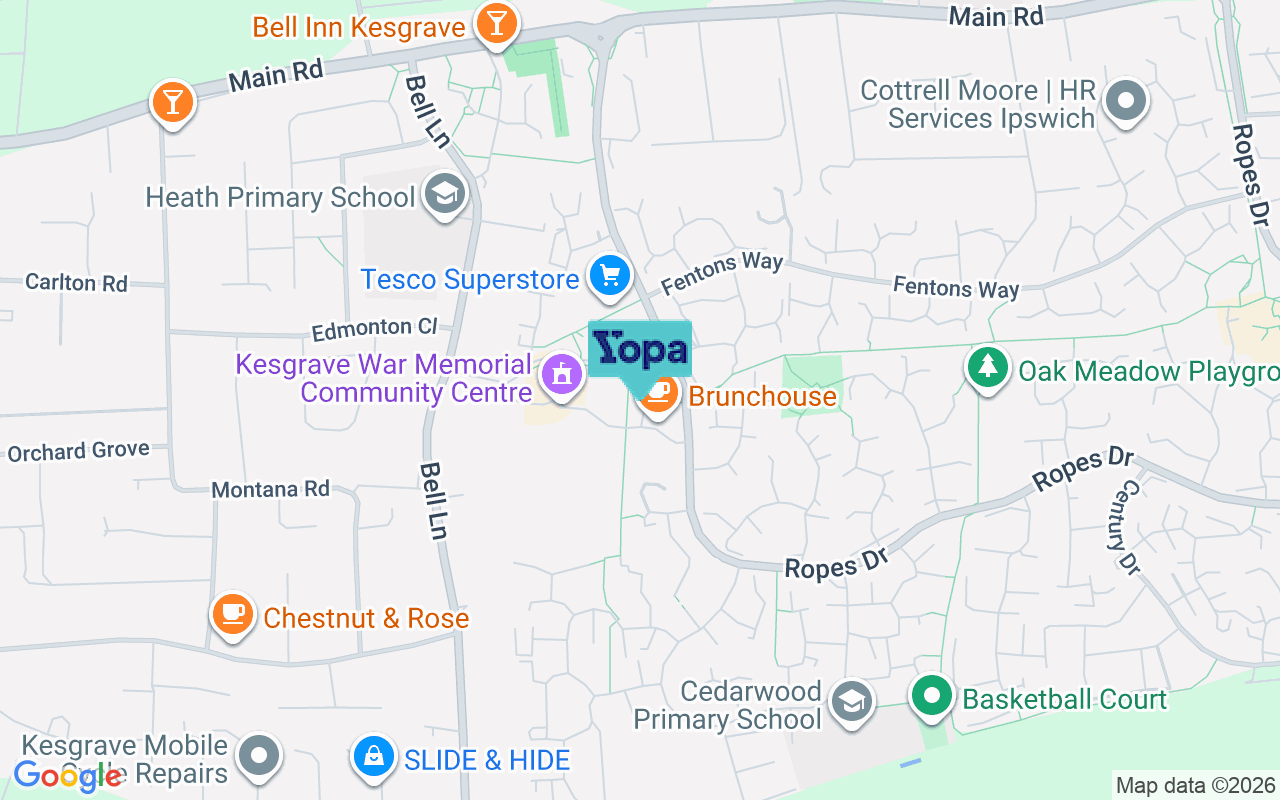 Map showing the location of IP5 2HU