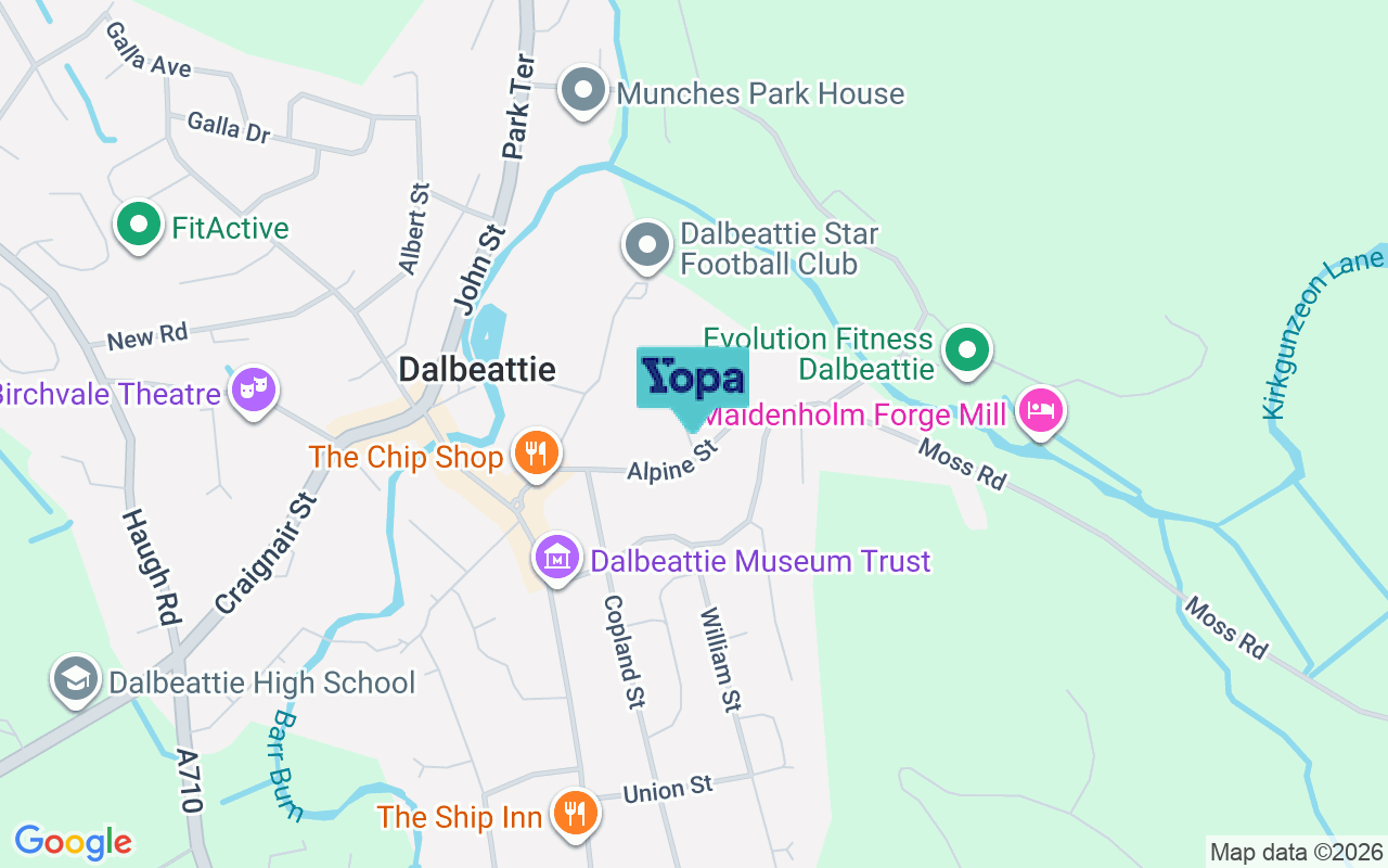 Map showing the location of DG5 4HQ