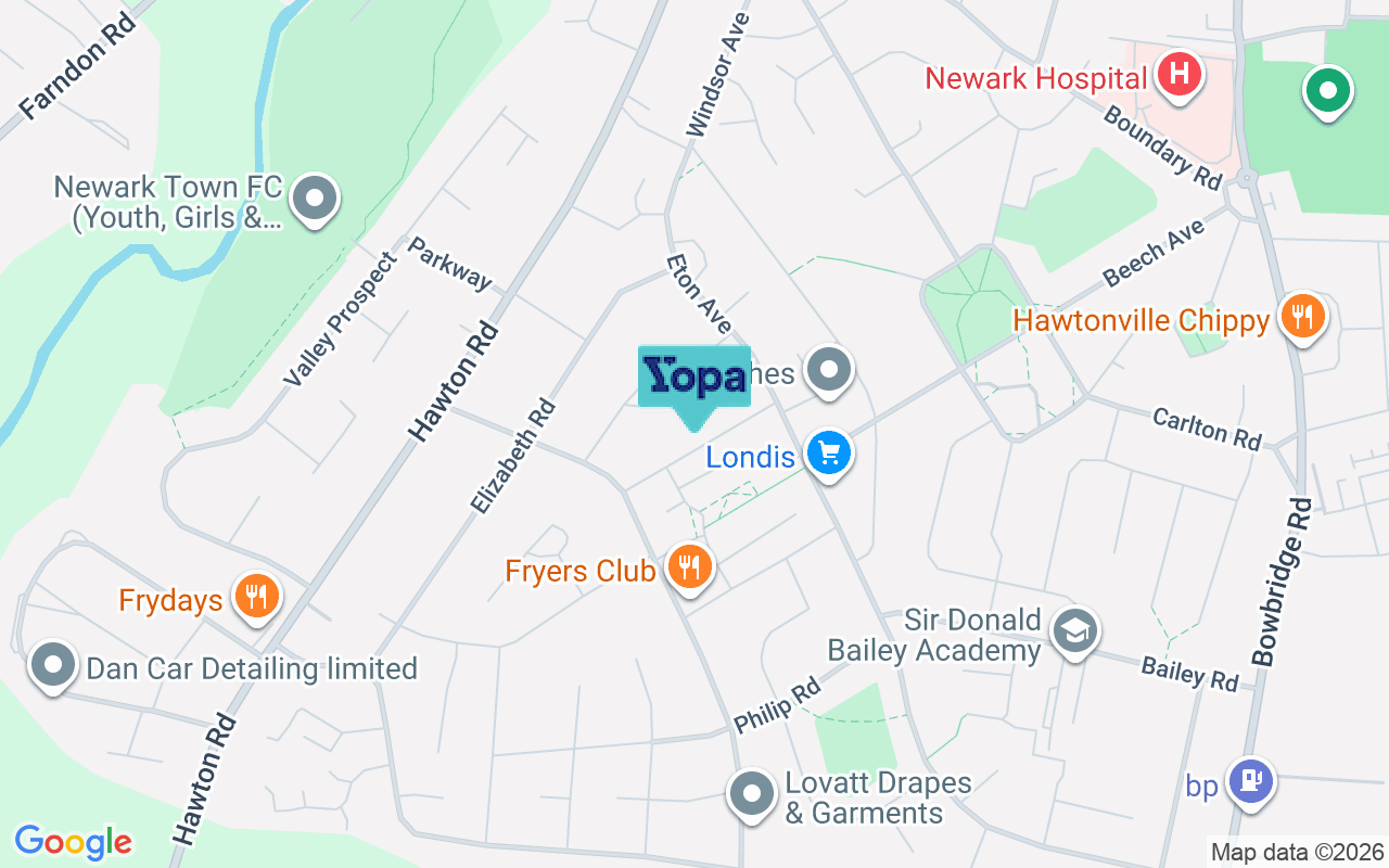Map showing the location of NG24 4JG