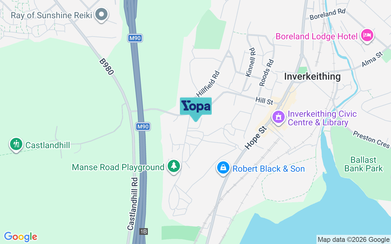 Map showing the location of KY11 1BT