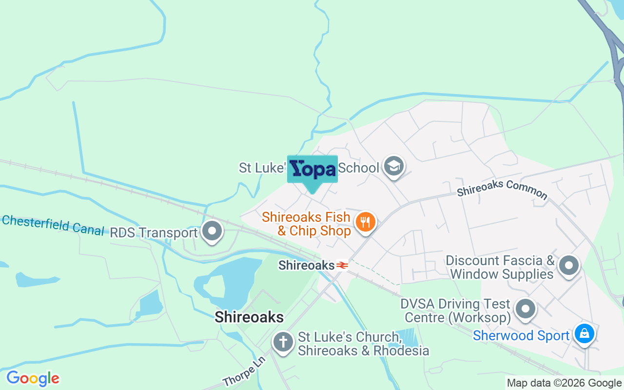 Map showing the location of S81 8QU