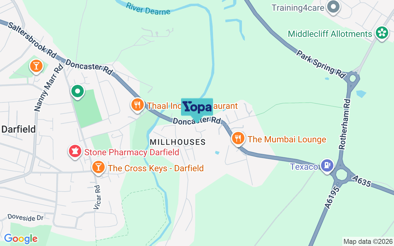 Map showing the location of S73 9HX