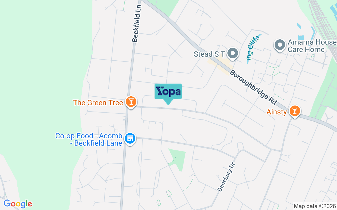 Map showing the location of YO26 5NT