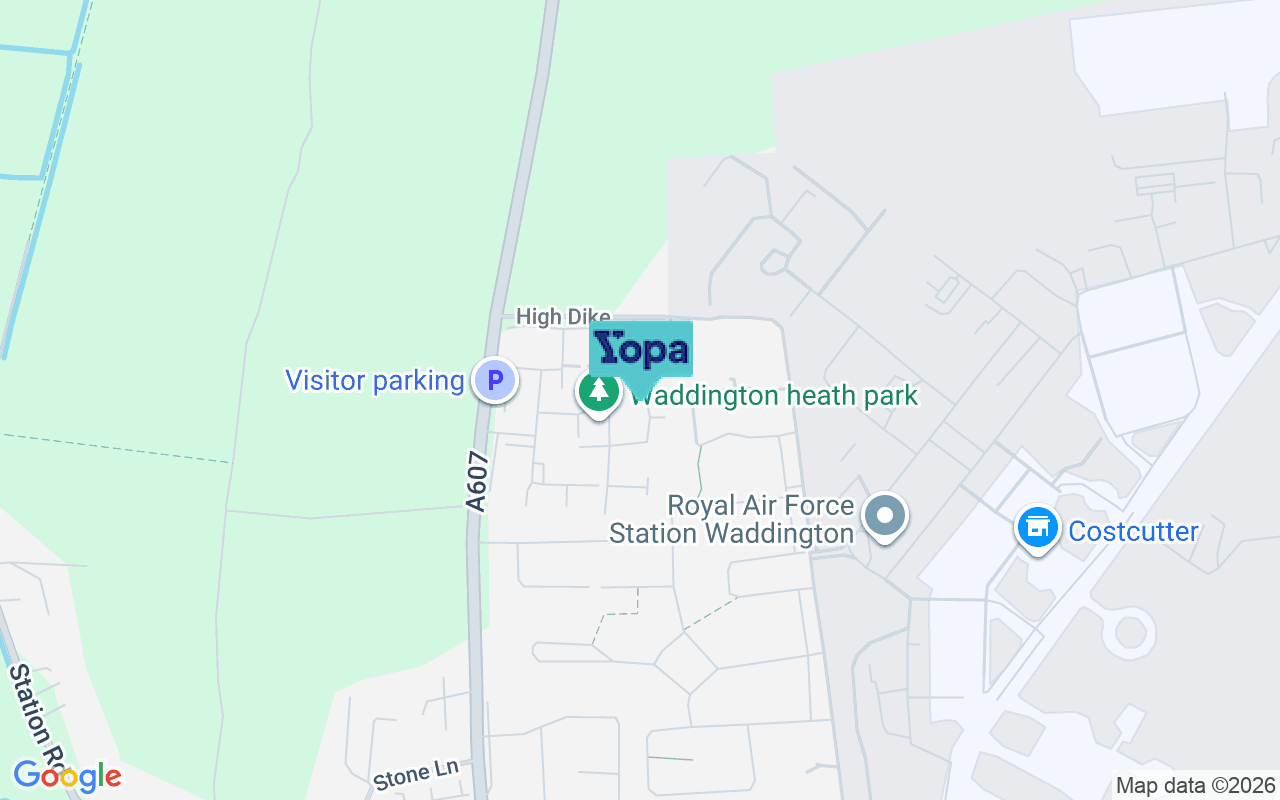 Map showing the location of LN5 9ZL