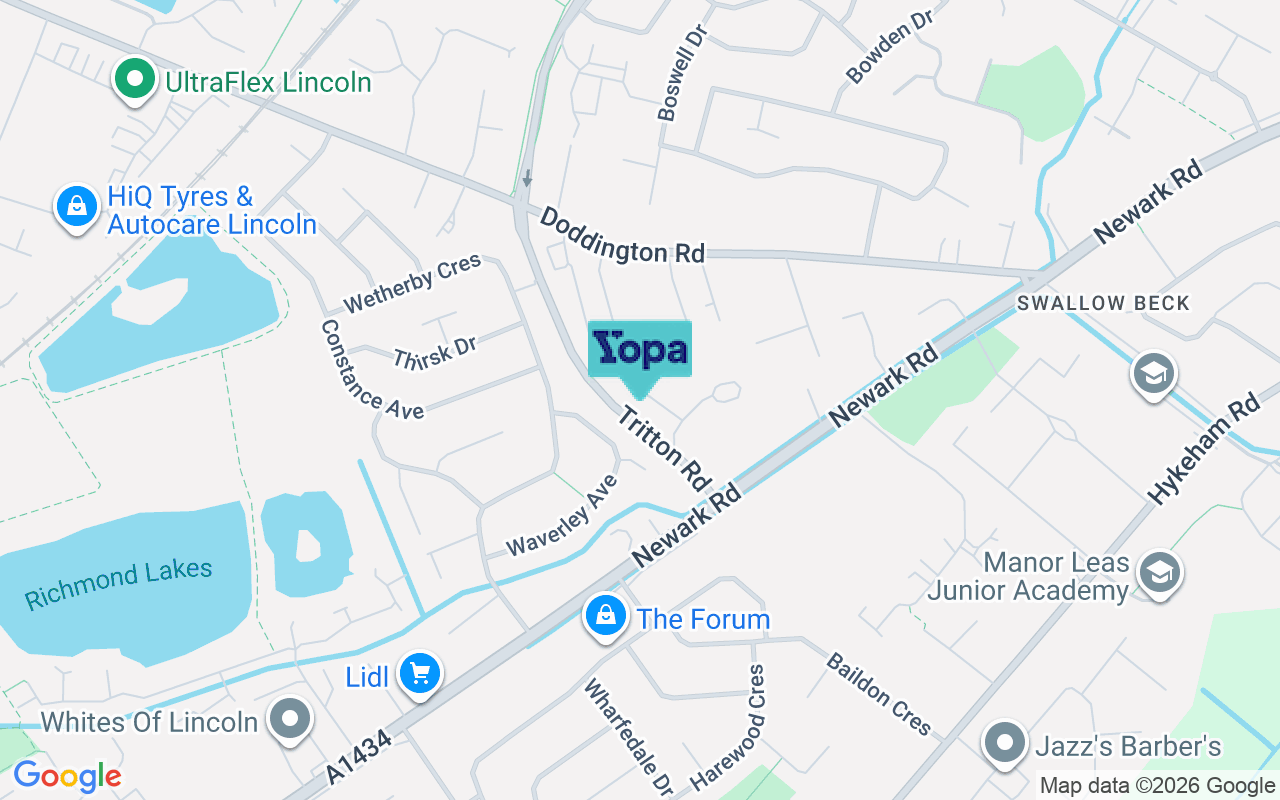 Map showing the location of LN6 7HA