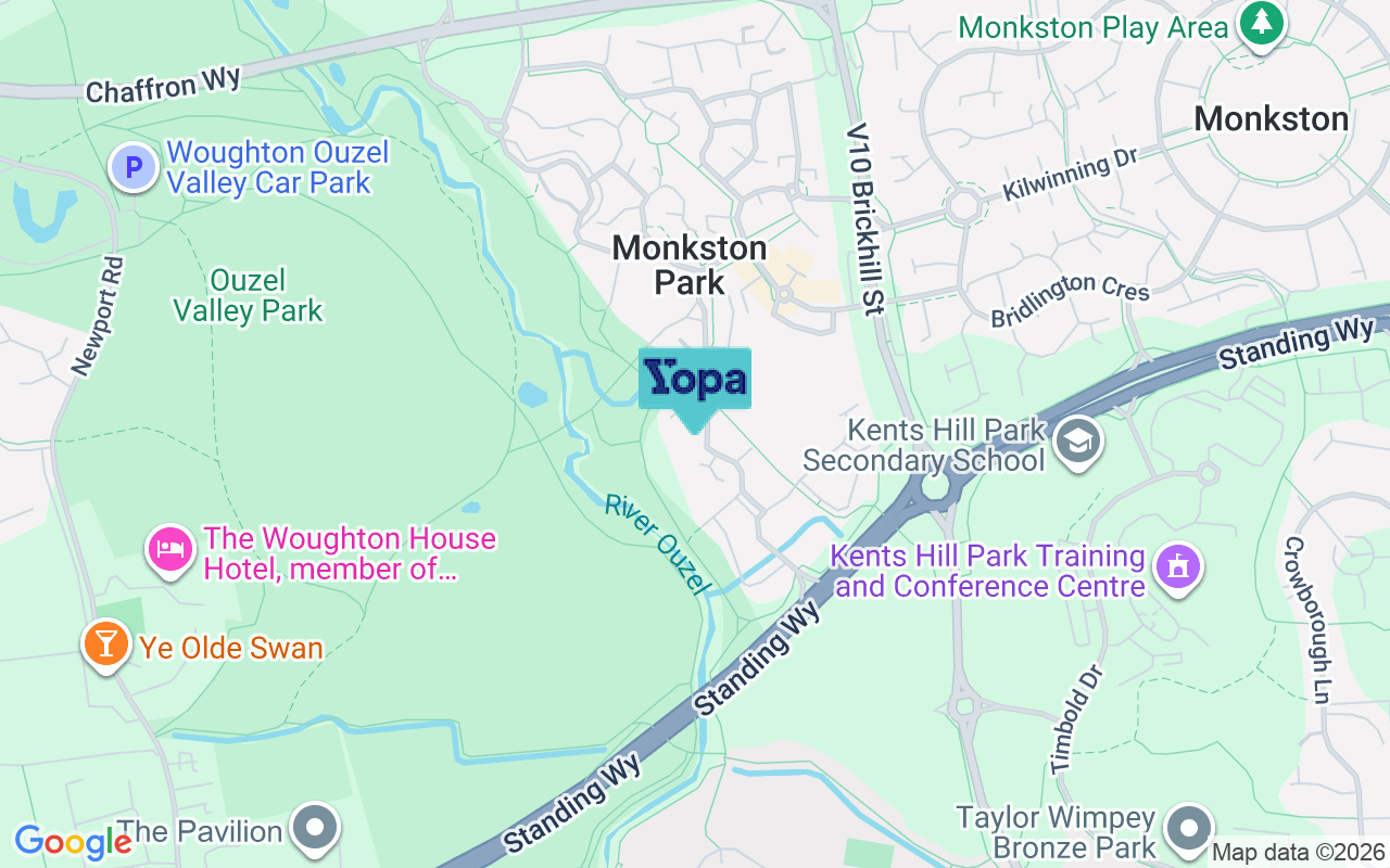 Map showing the location of MK10 9PA