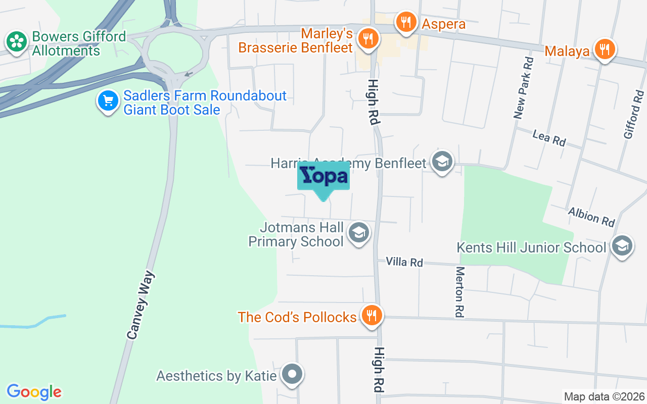 Map showing the location of SS7 5TA