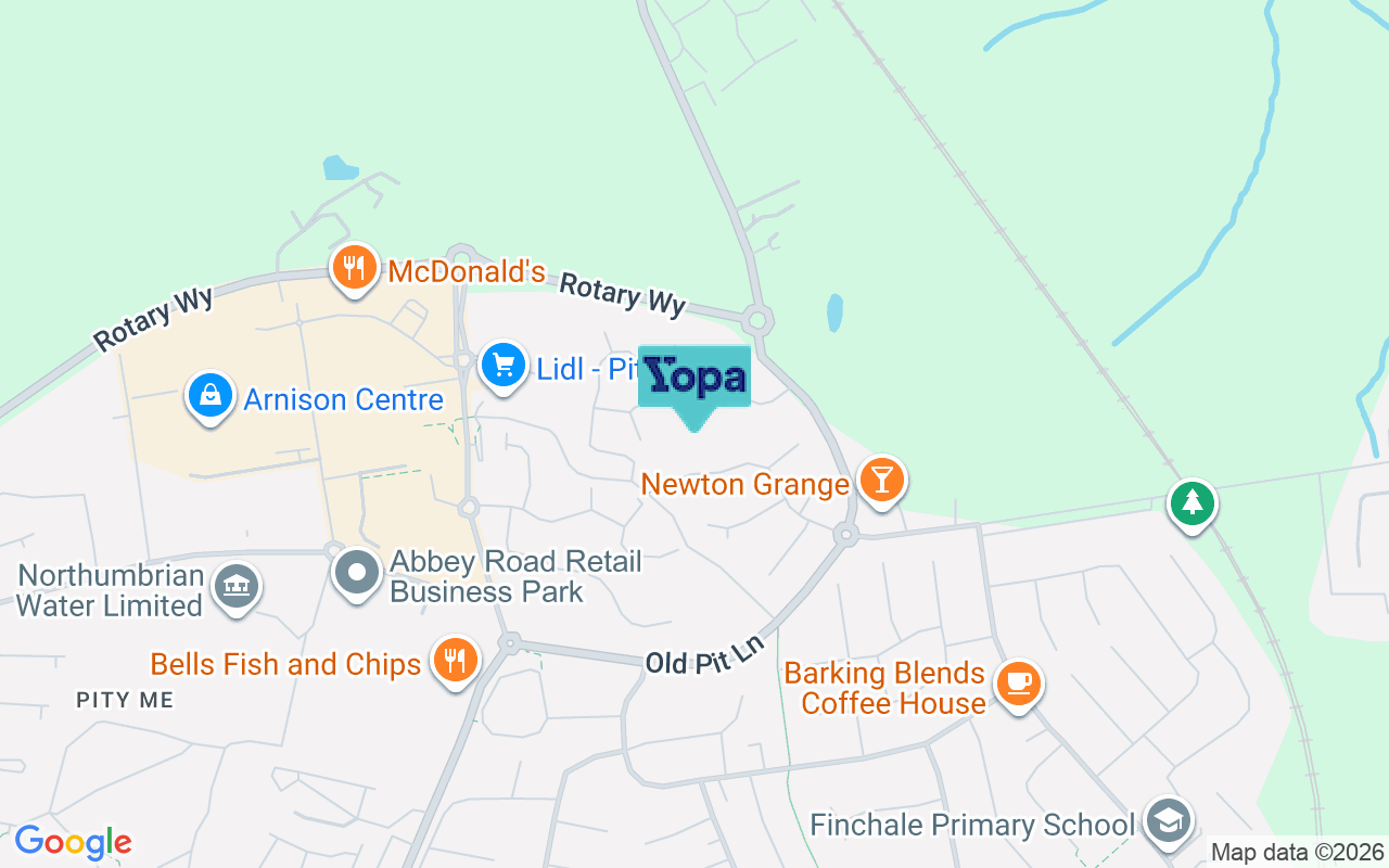 Map showing the location of DH1 5GP