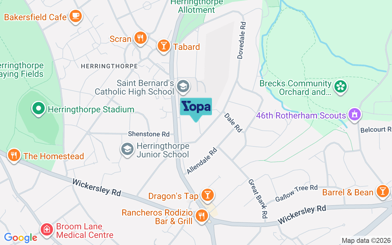 Map showing the location of S65 3AL