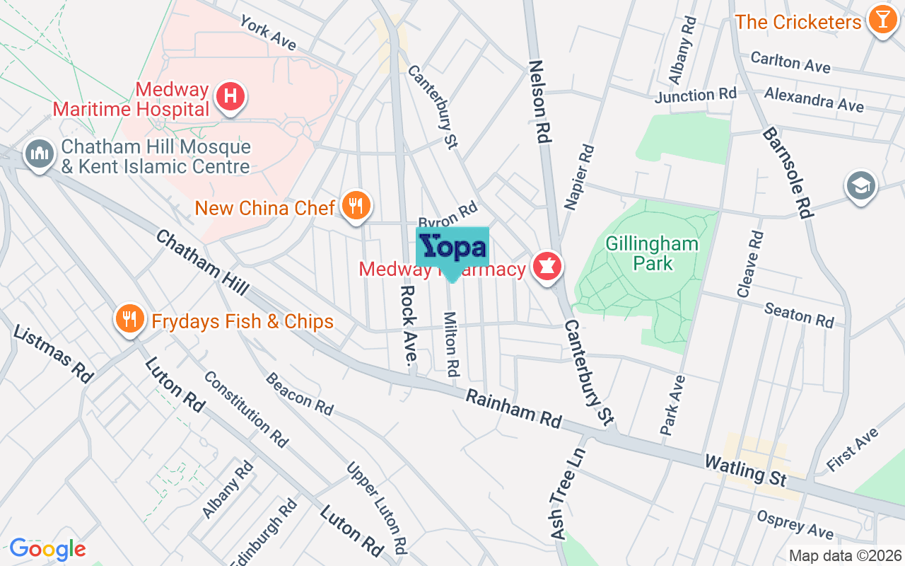 Map showing the location of ME7 5LW
