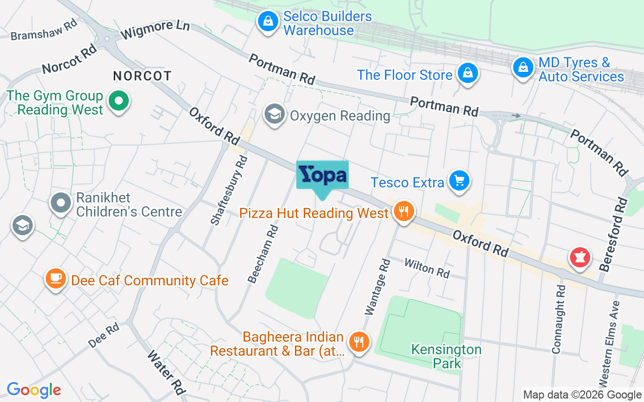 Map showing the location of RG30 2JR