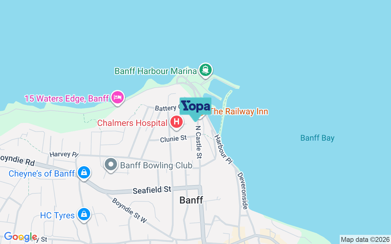 Map showing the location of AB45 1JJ
