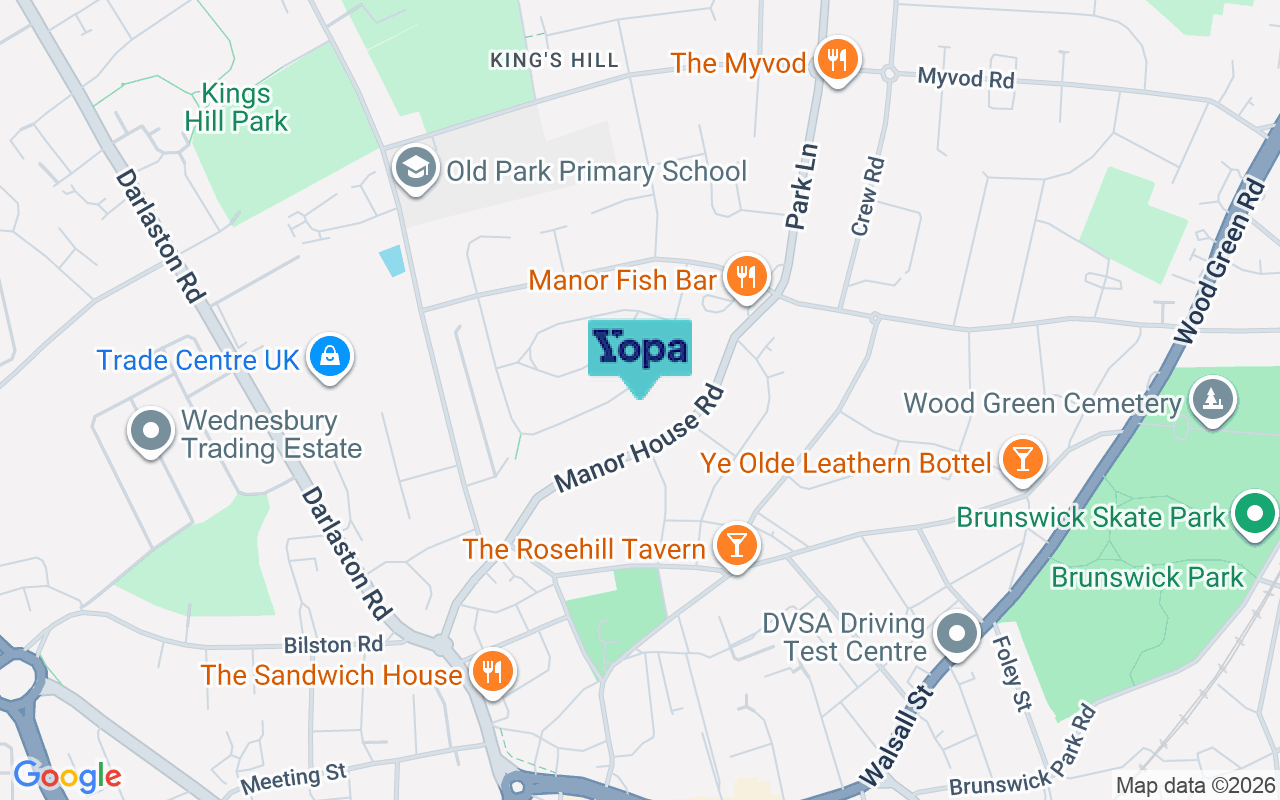 Map showing the location of WS10 9NE