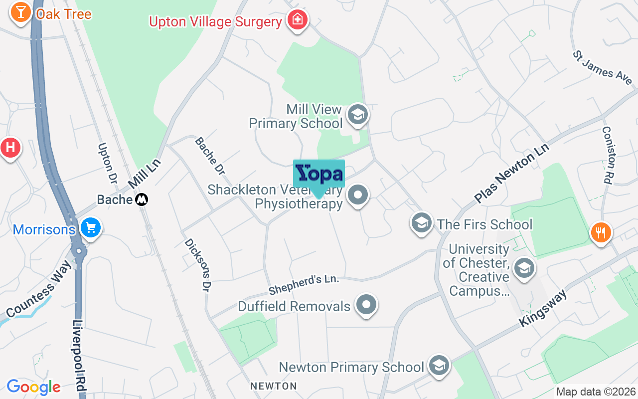 Map showing the location of CH2 2HR