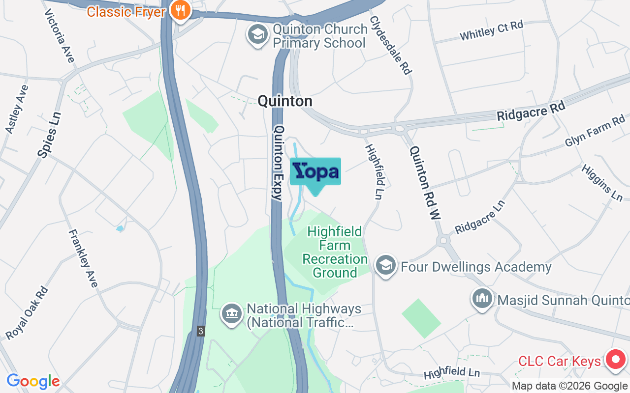 Map showing the location of B32 1QY